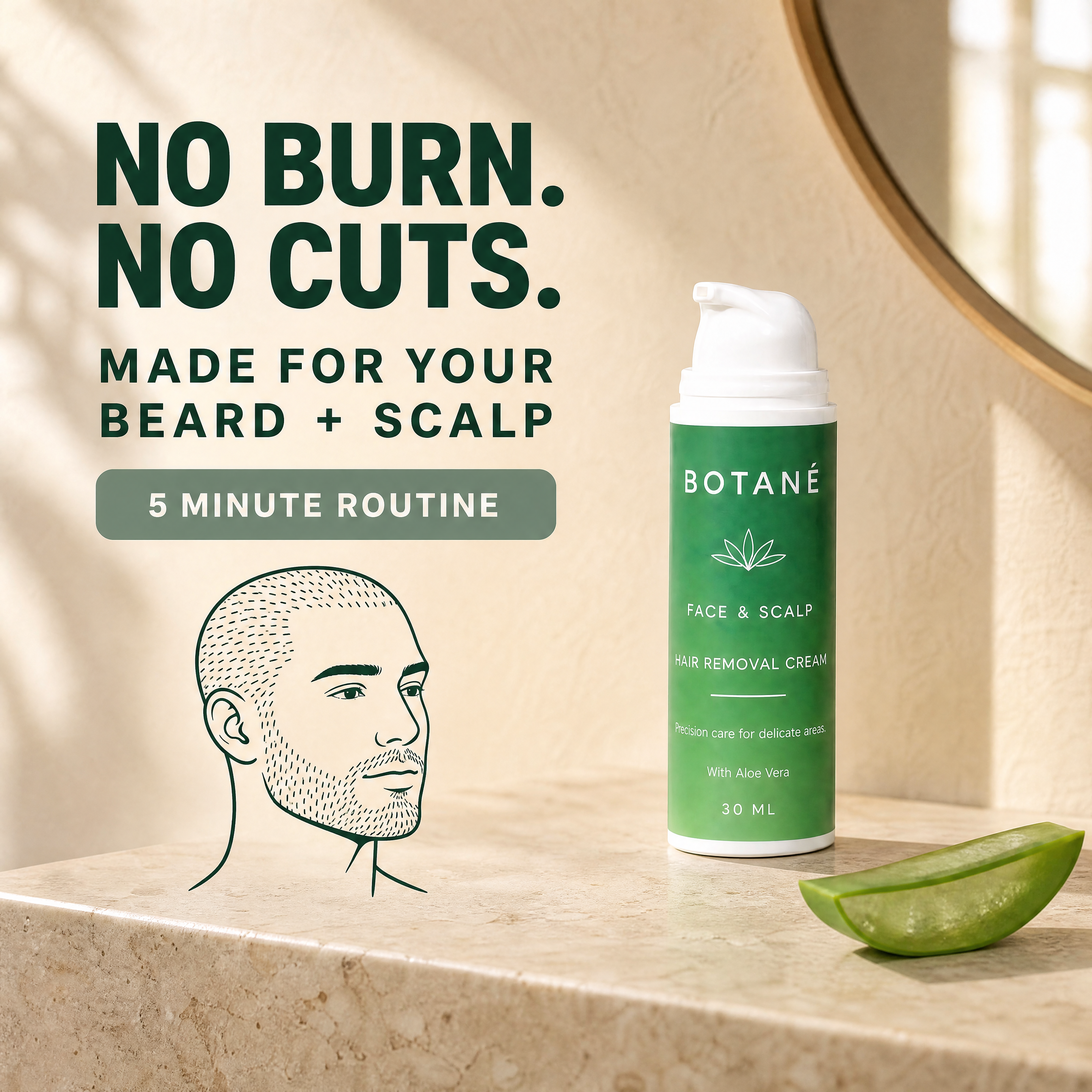 Hair Removal Cream Made for face + scalp