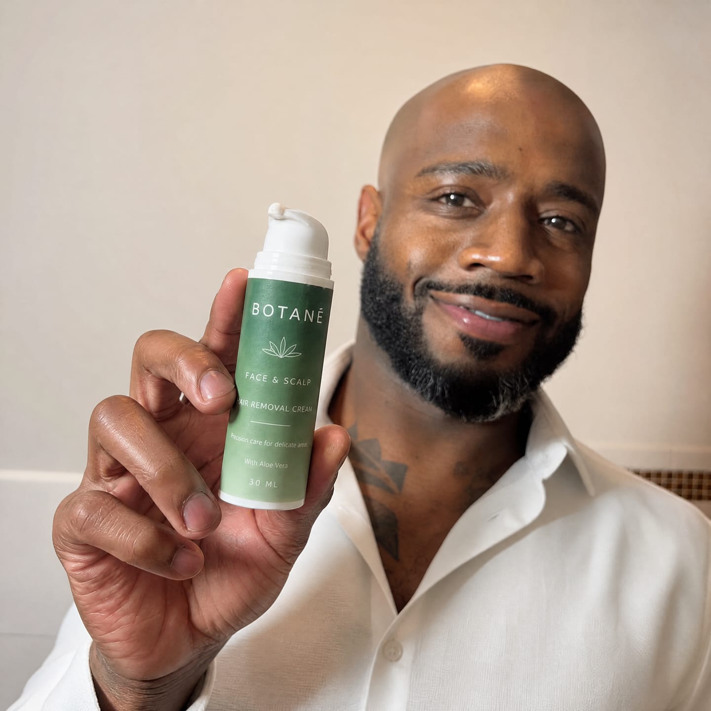 Customer photo review of Hair Removal Cream Made for face + scalp